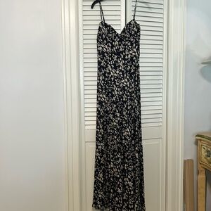 Free people navy floral maxi dress with underside corset size 0